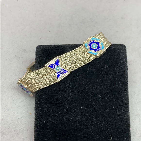 Stunning sterling silver and enamel bracelet - Picture 3 of 8